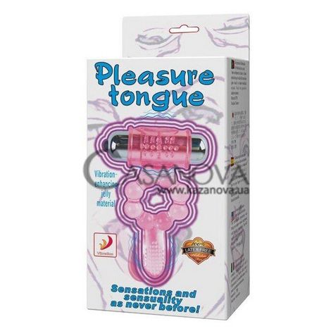 Основне фото Ерекційне віброкільце Pleasure Tongue рожеве