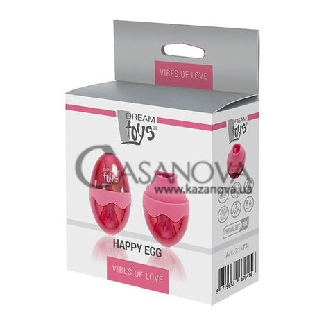 Основное фото Клиторальный вибратор с язычком Vibes Of Love Happy Egg розовый 6,6 см