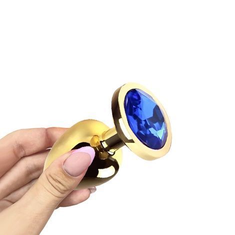 Основне фото Анальна пробка Gold Sapphire M золотисто-синя 8,5 см