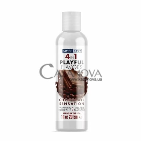 Основное фото Съедобный согревающий лубрикант Swiss Navy 4 in 1 Playful Flavors Chocolate Sensation шоколад 29,5 мл