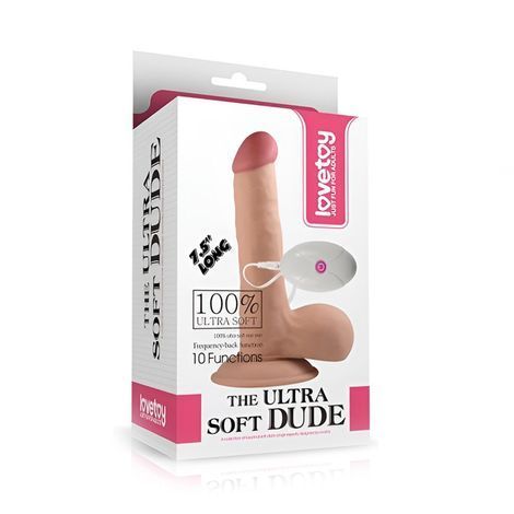Основное фото Реалистичный вибратор на присоске Lovetoy 7.5" The Ultra Soft Dude телесный 18 см