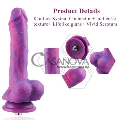 Основне фото Вібратор для секс-машин Hismith Purple Silicone Dildo With Vibe 8.2" фіолетовий 21 см