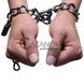 Додаткове фото Металеві манжети Tom of Finland Locking Chain Cuffs сірі