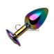 Дополнительное фото Анальная пробка Seamless Metal Colorful Crystal M разноцветная 8,5 см