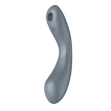 Основное фото Двухсторонний вибратор с вакуумом Satisfyer Curvy Trinity 1 серый 18 см