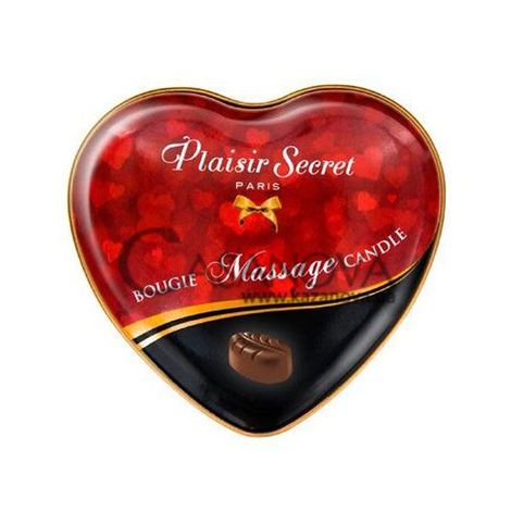 Основне фото Масажна свічка серце Plaisirs Secrets Bougie Massage Candle шоколад 35 мл