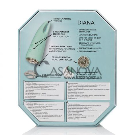 Основне фото Кліторальний вібростимулятор Pave Diana блакитний 10,2 см
