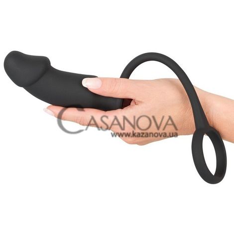 Основное фото Анальный вибростимулятор с кольцом Black Velvets Ring + Plug чёрный 13 см