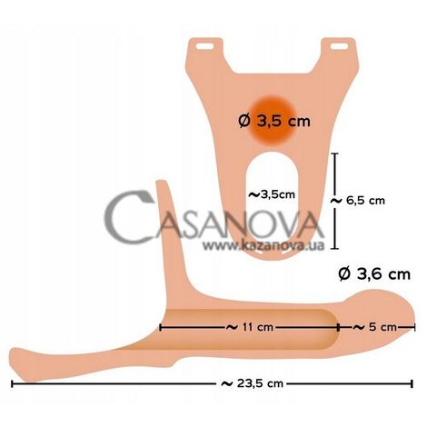 Основное фото Мужской страпон Silicone Sleeve Medium телесный 16 см