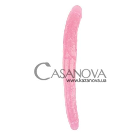 Основне фото Двосторонній фалоімітатор Hi-Rubber Born To Create Pleasure 17.7 Inch рожевий 45 см