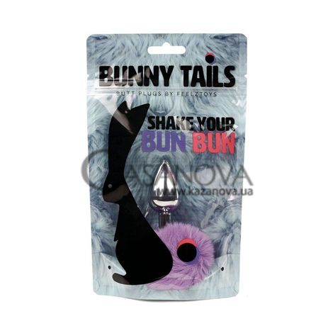 Основное фото Анальная пробка Feelztoys Bunny Tails Shake Your Bun Bun серебристая с сиреневым 7 см