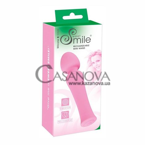 Основное фото Вибромасажёр Sweet Smile Rechargeable Mini Wand розовый 16,7 см
