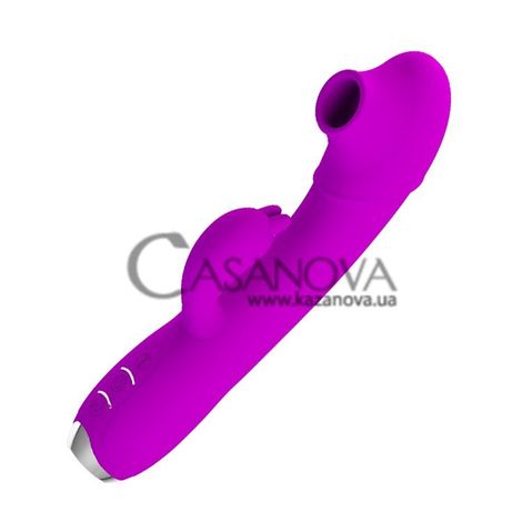 Основне фото Rabbit-вібратор із вакуумною насадкою Pretty Love Regina пурпурний 19,8 см