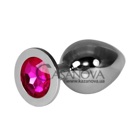 Основное фото Анальная пробка с камнем LoveToy Rosebud Classic Metal Plug S серебристая с фиолетовым 6,8 см