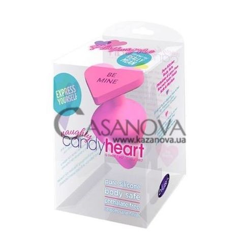 Основное фото Анальная пробка Naughty Candy Heart Be Mine розовая 8,8 см