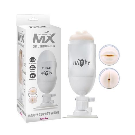 Основное фото Двухсторонний мастурбатор Chisa Novelties MX Happy Cup Joy Wang Mouth & Ass телесный