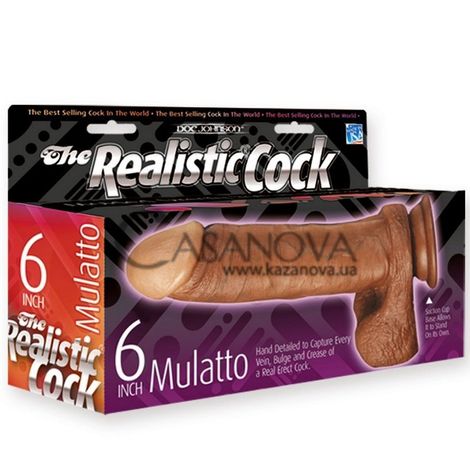 Основное фото Фаллоимитатор с присоской The Realistic Cock 6 Mulatto коричневый 20 см