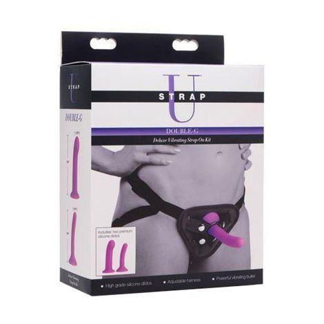 Основное фото Набор страпонов EasyToys Strap U Double-G Deluxe Vibrating Strap-On Set розовый