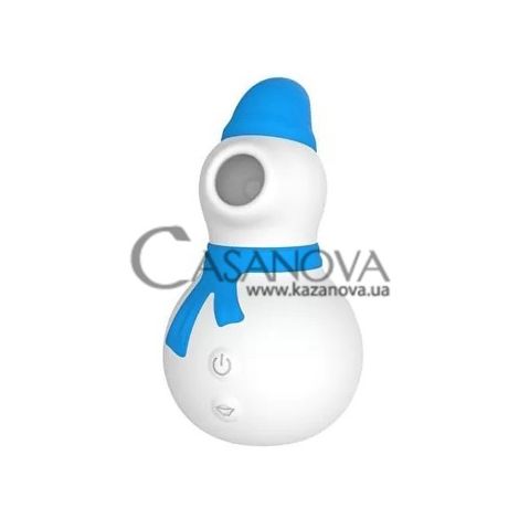 Основное фото Вакуумный клиторальный стимулятор снеговик Basic Luv Theory бело-голубой 9 см