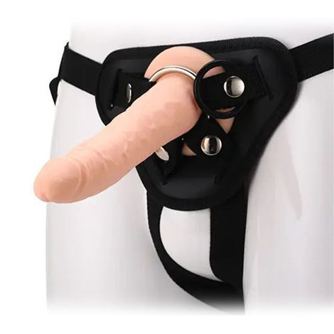 Основне фото Жіночий страпон Dream Тoys Realstuff Strap On Real Dildo тілесний 20 см
