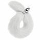 Додаткове фото Анальна пробка EGZO Fox Tail Silver Plug S срібляста з довгим білим хвостом 46 см