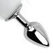 Додаткове фото Анальна пробка EGZO Fox Tail Silver Plug S срібляста з довгим білим хвостом 46 см