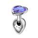 Дополнительное фото Анальная пробка EGZO Silver Heart Plug M серебристая с сиреневым кристаллом 8,2 см