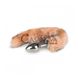 Дополнительное фото Анальная пробка с хвостом Fox Tail Plug M серебристая с оранжевым 7 см