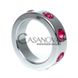 Дополнительное фото Металлическое эрекционное кольцо Boss Series Metal Cock Ring With Pink Diamonds Medium серебристое