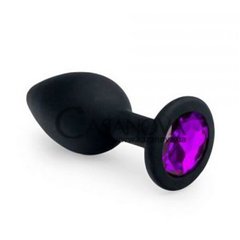 Основне фото Анальна пробка Crystal Anal Plug S чорна з фіолетовим кристалом 7,5 см
