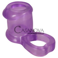 Основное фото Открытая насадка с кольцом на мошонку Sleeve & Ball Ring фиолетовая 4,7 см