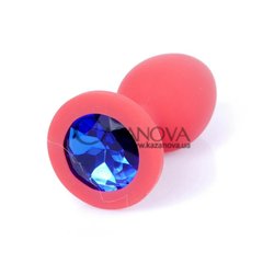 Основне фото Анальна пробка Jewellery Dark Blue Crystal рожева 7 см