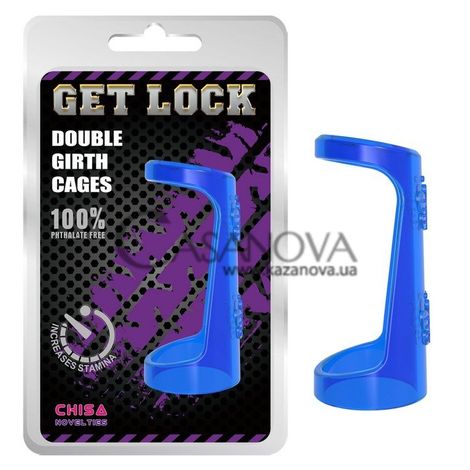 Основное фото Насадка на член Get Lock Double Girth Cages синяя 7,6 см