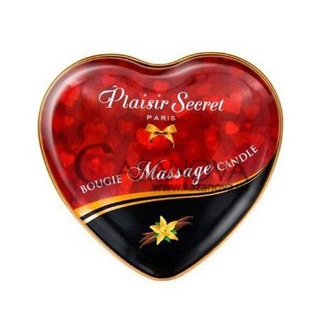 Основное фото Массажная свеча сердце Plaisirs Secrets Bougie Massage Candle ваниль 35 мл