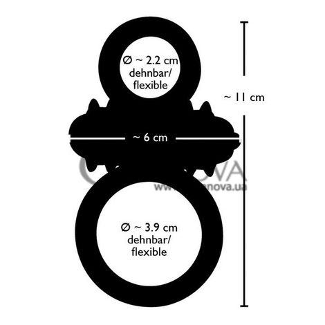 Основное фото Двойное эрекционное кольцо Bad Kitty Naughty Toys Cockring дымчатое