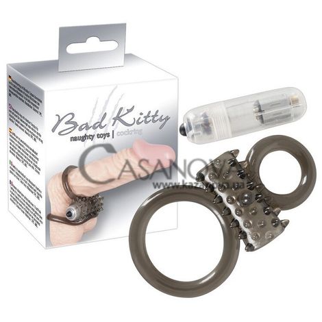 Основное фото Двойное эрекционное кольцо Bad Kitty Naughty Toys Cockring дымчатое