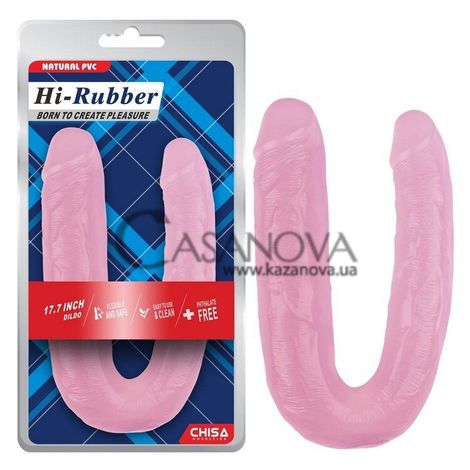 Основне фото Подвійний фалоімітатор Hi-Rubber Born To Create Pleasure 17,7 рожевий 45 см