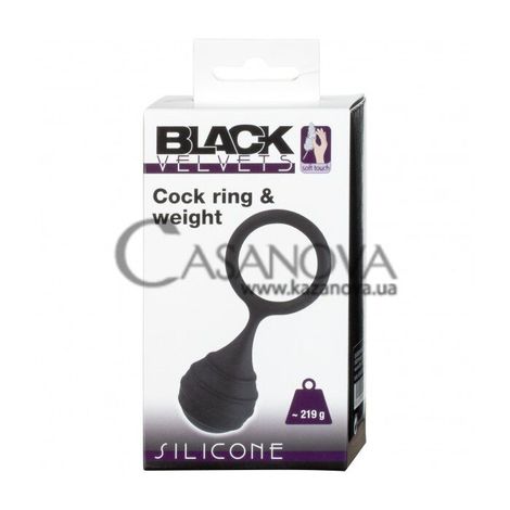 Основне фото Ерекційне кільце з обтяженням Black Velvets Cock Ring & Weight чорне