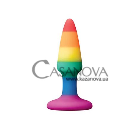 Основное фото Анальная пробка Colourful Love Rainbow Anal Plug Mini разноцветная 9 см