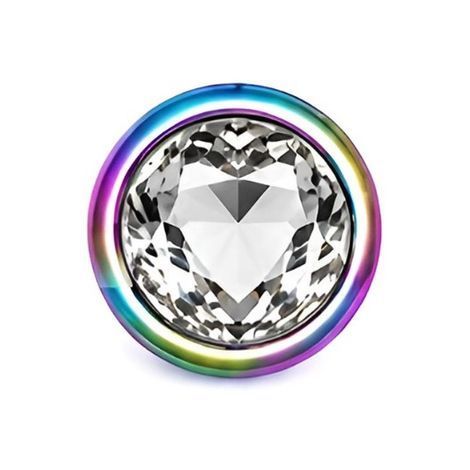Основное фото Анальная пробка EGZO Multicolor Round Plug S разноцветная с прозрачным кристаллом 7 см
