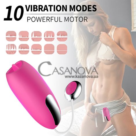 Основное фото Вибростимулятор с язычком и нагревом Boss Series Foxshow Clit Massager розовый 21,8 см