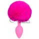 Дополнительное фото Анальная пробка Colorful Joy Bunny Tail Plug розовая 13,5 см
