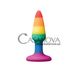 Дополнительное фото Анальная пробка Colourful Love Rainbow Anal Plug Mini разноцветная 9 см