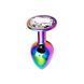 Дополнительное фото Анальная пробка EGZO Multicolor Round Plug S разноцветная с прозрачным кристаллом 7 см