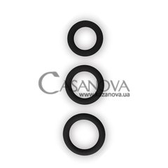 Основне фото Набір із 3 ерекційних кілець Power Plus Cock Ring Series Soft Silicone Snug Ring чорний