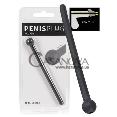 Основне фото Уретральний буж Penis Plug Piss Play чорний 11,8 см