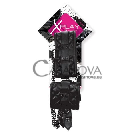 Основне фото Нашийник із наручниками X-Play Collar & Wrist Cuffs чорний