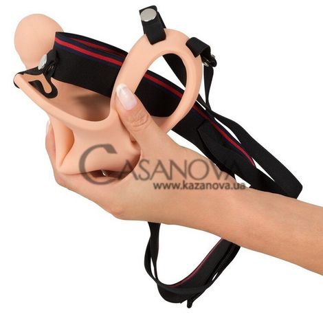 Основное фото Мужской страпон с вибрацией Silicone Sleeve Large телесный 19 см