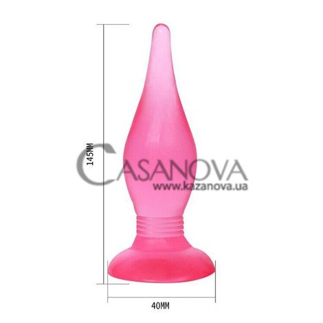 Основне фото Анальна пробка на присосці Butt Plug BI-017006 Pink рожева 14,5 см