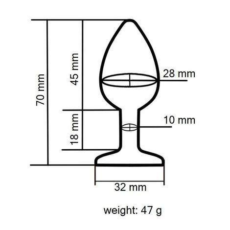 Основное фото Анальная пробка EGZO Silver Round Plug S серебристая с чёрным кристаллом 7 см